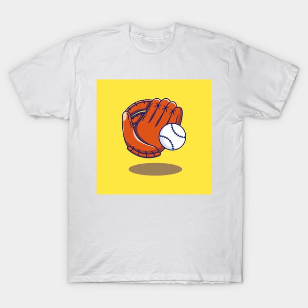 glove and ball T-Shirt by nayafebryn